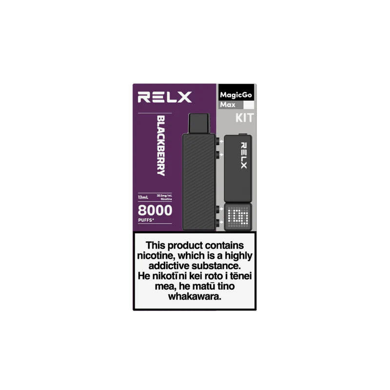 RELX MagicGo MAX Vape Starter Kit: Blackberry 28.5mg/mL 13ml