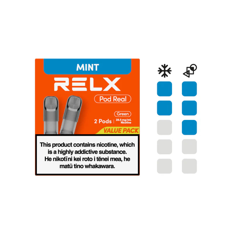 RELX Pod Real Pods 2 Pack: Mint Green 28.5mg/mL